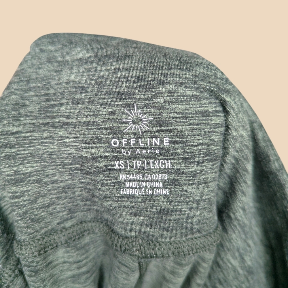 Aerie OFFLINE Joggers XS Gray Green High Waisted Foldover Athleisure Loungewear - Picture 10 of 13